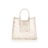 オフホワイト | フラワーモチーフチュール トートバッグ | Samantha Thavasa
