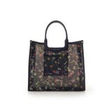 ネイビー | フラワーモチーフチュール トートバッグ | Samantha Thavasa