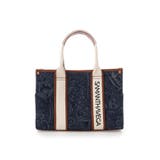インディゴ | ロゴテープジャガード調トートバッグ（小） | SAMANTHAVEGA