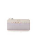 ラベンダー | パールストーンリボンベルトL字ジップ長財布 | Samantha Thavasa Petit Choice