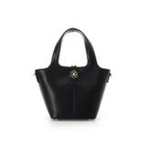 ブラック | オリジナルフラワーモチーフ金具 ハンドバッグ | Samantha Thavasa