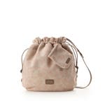 ピンクベージュ | ミニ巾着ポーチつき フラワーデザインショルダーバッグ | Samantha Thavasa