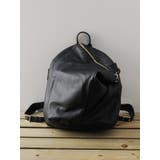 ブラック | [mieno]カウレザーフロントジップリュック | sankyo shokai 