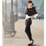 トスカーナ ムートン Wフェイス ケープ レディース 秋冬 ベージュ | sankyo shokai  | 詳細画像8 