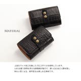クロコダイル カードケース マット加工 レディース ブラック | sankyo shokai | 詳細画像2