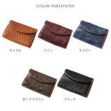 クロコダイル マット加工 小銭入れ かぶせデザイン レディース 全5色 | sankyo shokai | 詳細画像2