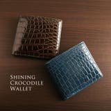 クロコダイル 二つ折り財布 レディース | sankyo shokai  | 詳細画像5 