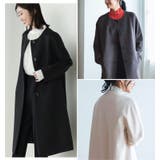 ノーカラーコート ロング レディース | sankyo shokai | 詳細画像16