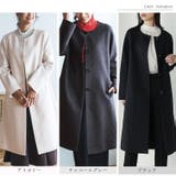 ノーカラーコート ロング レディース | sankyo shokai | 詳細画像18