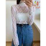 ホワイト | ハイネックシアーブラウス 長袖 レディース | VIVID LADY