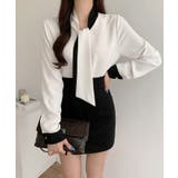 アイボリー | タイネックブラウス レディース 長袖 | VIVID LADY