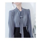 スカイブルー | ボウタイ付きブラウス 全3色 春秋冬 | VIVID LADY