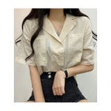 ベージュ | シャツブラウス レディース 半袖 | VIVID LADY