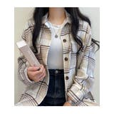 アイボリー | チェックならではのモダンな感じと暖かい起毛素材でデイリールックシャツブラウス | VIVID LADY