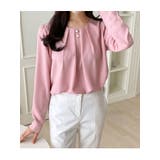 ピンク | ボリューム感が伝わるピンタックブラウス 韓国 春 | VIVID LADY