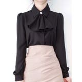 ブラック | ブラウス レディース フリル付きブラウス | VIVID LADY