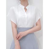 アイボリー | エレガントなスタイリッシュさを感じるシフォンブラウス 全4色 レディース | VIVID LADY