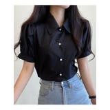 ベーシックなパフスリーブ半袖ブラウス 全4色 オフィスブラウス | VIVID LADY | 詳細画像15