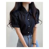 ベーシックなパフスリーブ半袖ブラウス 全4色 オフィスブラウス | VIVID LADY | 詳細画像16