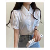 ベーシックなパフスリーブ半袖ブラウス 全4色 オフィスブラウス | VIVID LADY | 詳細画像9