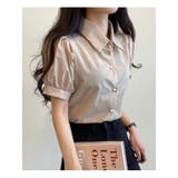 ベーシックなパフスリーブ半袖ブラウス 全4色 オフィスブラウス | VIVID LADY | 詳細画像13