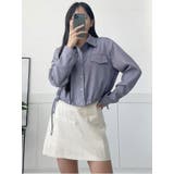 グレー | クロップド丈シャツブラウス 2way 春アウター | VIVID LADY