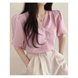 Vネックパフスリーブブラウス半袖 全4色 可愛い | VIVID LADY | 詳細画像9