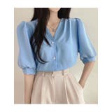 Vネックパフスリーブブラウス半袖 全4色 可愛い | VIVID LADY | 詳細画像14