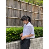 アイボリー | クロップド丈襟付きシャツブラウス半袖 全3色 可愛い | VIVID LADY
