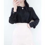 花ブローチ付きピンタックブラウス レディース オフィスブラウス | VIVID LADY | 詳細画像20