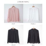 花ブローチ付きピンタックブラウス レディース オフィスブラウス | VIVID LADY | 詳細画像21