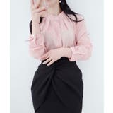 花ブローチ付きピンタックブラウス レディース オフィスブラウス | VIVID LADY | 詳細画像13