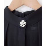 花ブローチ付きピンタックブラウス レディース オフィスブラウス | VIVID LADY | 詳細画像5