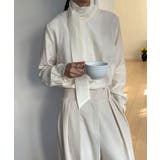 タイ付き オフィスカジュアルブラウス | VIVID LADY | 詳細画像2 