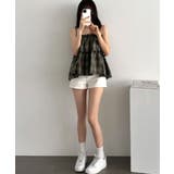 チェック柄 ティアードフリルキャミトップス | VIVID LADY | 詳細画像8 