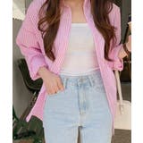 ピンク | オーバーサイズ ストライプ カラーシャツ | VIVID LADY