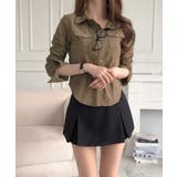 コンパクト コーデュロイラウンドヘムシャツ | VIVID LADY | 詳細画像9 