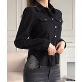 ブラック | コンパクト コーデュロイラウンドヘムシャツ | VIVID LADY