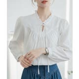 Vネック フリル リボン ブラウス | VIVID LADY | 詳細画像4 