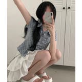 チェック柄 ショート丈 半袖カラーシャツ | VIVID LADY | 詳細画像9 