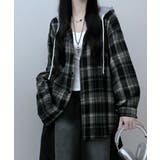 フード付きオーバーサイズチェックシャツ | VIVID LADY | 詳細画像1 