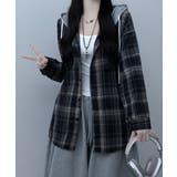 フード付きオーバーサイズチェックシャツ | VIVID LADY | 詳細画像13 