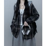 フード付きオーバーサイズチェックシャツ | VIVID LADY | 詳細画像15 