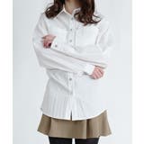 アイボリー | シルバーボタン ウエスト紐付き カラーシャツ | VIVID LADY