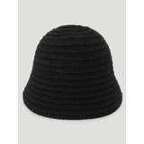 ブラック | 暖かいウール混紡ニットバケットハット 帽子 レディース | VIVID LADY
