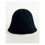 ブラック | ツートンウールリブニットバケットハット 全5色 帽子 | VIVID LADY