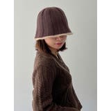 ブラウン | ツートンウールリブニットバケットハット 全5色 帽子 | VIVID LADY
