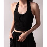 ブラック | カップ付きホルターネックトップス | VIVID LADY