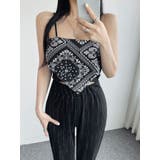 ブラック | ペイズリー柄キャミニット 全3色 トップス | VIVID LADY