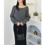 スクエアネック パフスリーブ リブニット | VIVID LADY | 詳細画像7